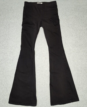 Free People Women’s Jeans Black Pull On Flare Stretch Size 2661855-16515125